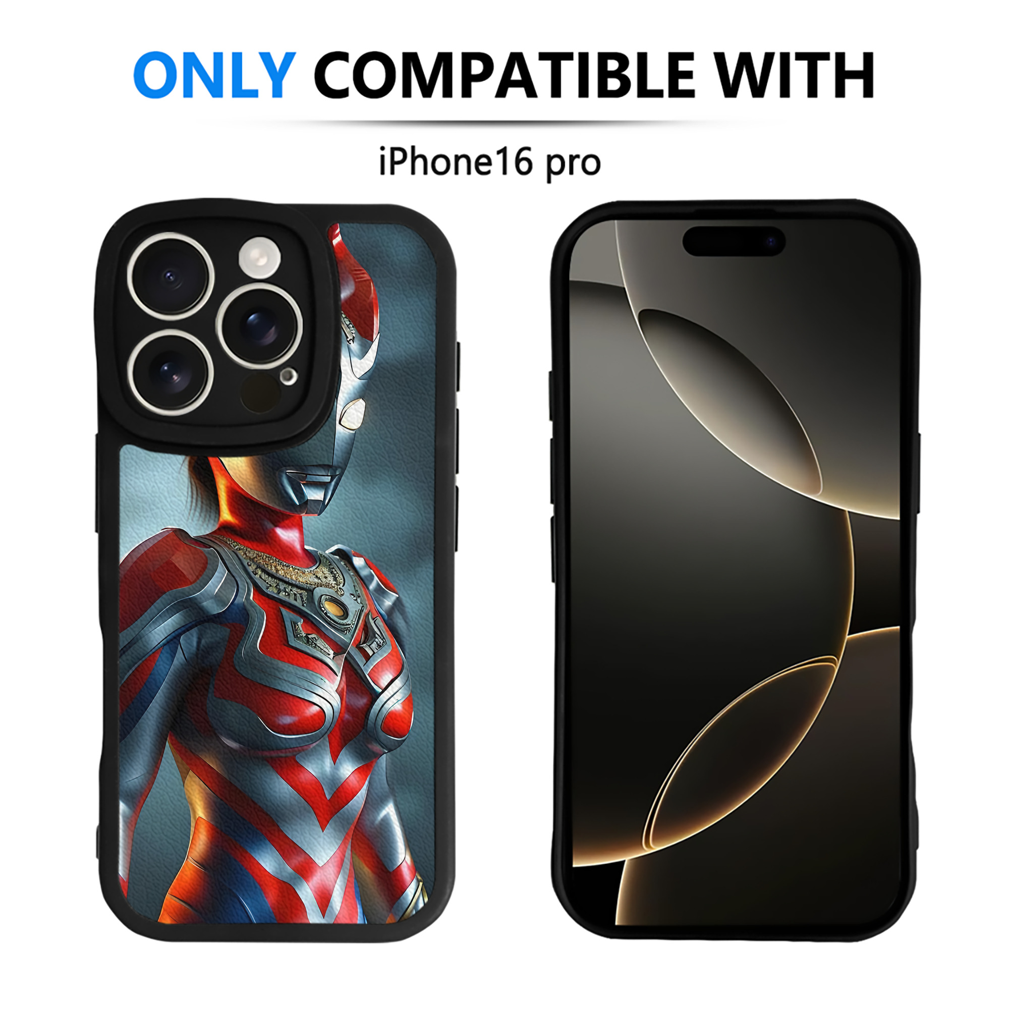 （画像用） ウルトラマン Ultraman 【iPhone 16シリーズ対応】シリコンスマホケース（レザー調） 材質：シリコン
